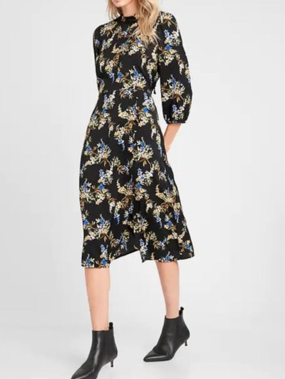 Banana Republic Covered-Button Midi Dress